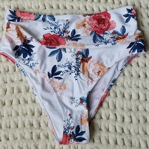 NWT Cupshe touched high waist bikini bottom floral